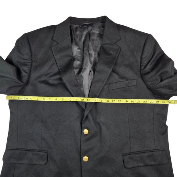 Jos A Bank Black Cashmere Sport Coat Blazer Jacket Size 48S Two Button - Picture 4 of 6